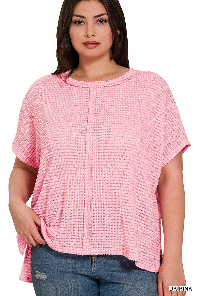 No Doubt About It Waffle Knit Top