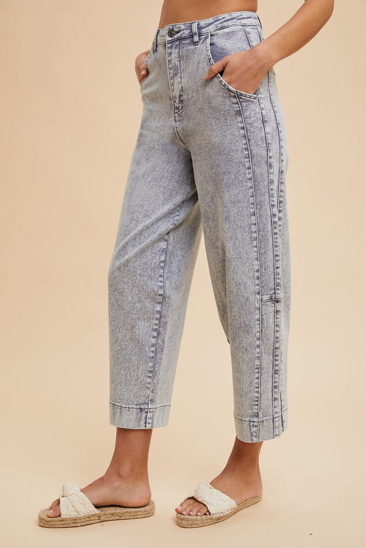 Lucy Stone Washed Arched Barrel Jeans