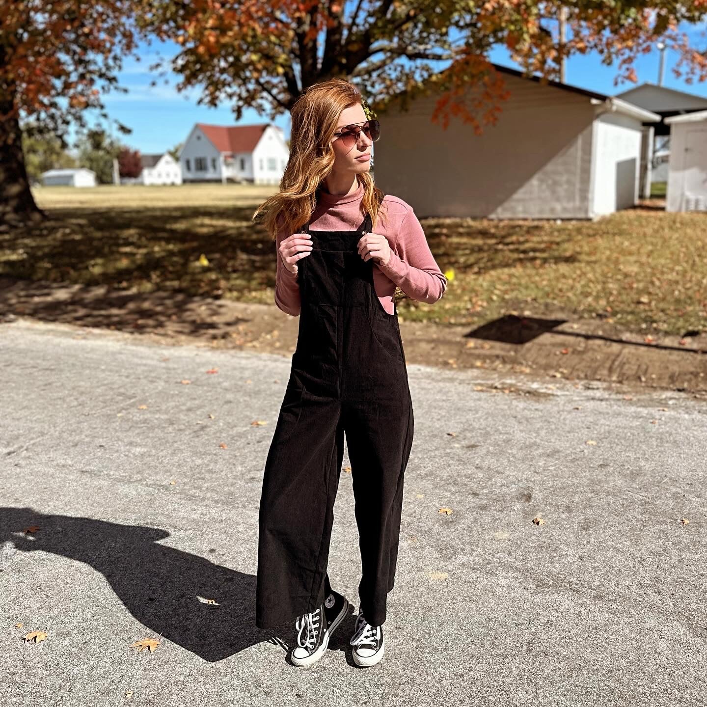 Perfect For You Black Corded Overalls